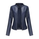 Thin Large Size Leather Clothing With Stand Collar Slim-fit Jacket - Image 2