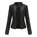 Thin Large Size Leather Clothing With Stand Collar Slim-fit Jacket - Image 5