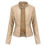 Thin Large Size Leather Clothing With Stand Collar Slim-fit Jacket - Image 9
